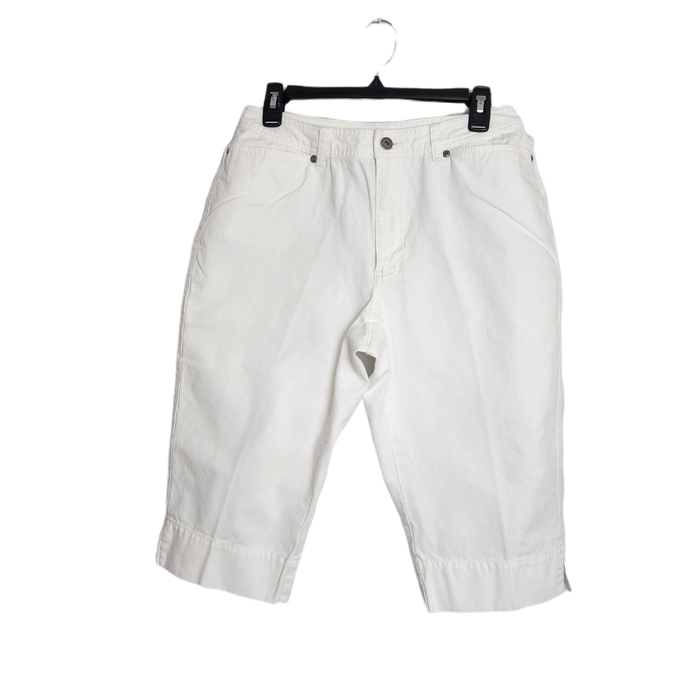 Liz Claiborne Audra White Mid Rise Women's Capri Jeans Petite 12P